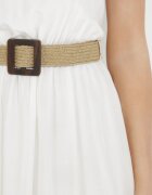 rosa Rochie albă cu centură Chrysaleia