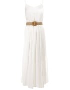 rosa Rochie albă cu centură Chrysaleia