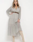 rosa Rochie Albă Cu Curea Demusa