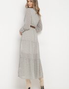 rosa Rochie Albă Cu Curea Demusa