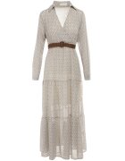 rosa Rochie Albă Cu Curea Demusa