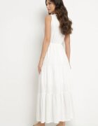 rosa Rochie albă din bumbac Maxi fără mâneci Lorenis