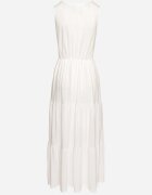rosa Rochie albă din bumbac Maxi fără mâneci Lorenis