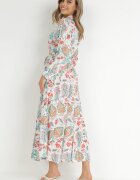 rosa Rochie Albă din Viscoză cu croi tip cămașă Galanthe