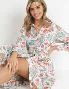 rosa Rochie Albă din Viscoză cu croi tip cămașă Galanthe