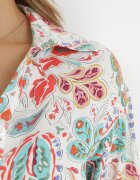 rosa Rochie Albă din Viscoză cu croi tip cămașă Galanthe