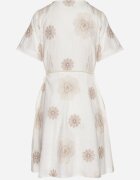 rosa Rochie Albă în Stil Boho cu Flori Brodate cu Șnur Evionis