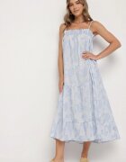 rosa Rochie Albastră Cloche din Bumbac Decorată cu flori Merialea