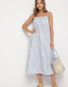 rosa Rochie Albastră Cloche din Bumbac Decorată cu flori Merialea