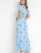 rosa Rochie Albastră Cloș Maxi cu cordon Aziza