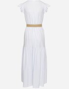 rosa Rochie albastră deschisă de bumbac Boho cu croială cloș cu centură cu cataramă Iffalisse