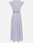 rosa Rochie Albastră din Bumbac Boho evazată cu curea și cataramă Iffalisse