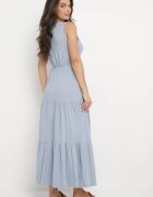 rosa Rochie Albastră Din bumbac Maxi Fără mâneci Lorenis