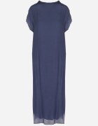rosa Rochie Albastră Dreaptă Decorată cu Legătură Napelira