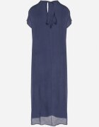rosa Rochie Albastră Dreaptă Decorată cu Legătură Napelira