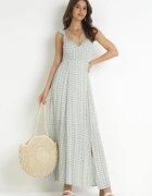rosa Rochie Albastră Maxi din Viscoză cu bretele late cu elastice subțiri Dayani
