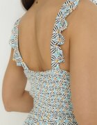 rosa Rochie Albastră Maxi din Viscoză cu bretele late cu elastice subțiri Dayani