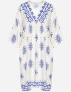 rosa Rochie Albastru-Crem în Stil Boho cu Viscoză Davivara