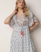 rosa Rochie Albastru deschis Maxi cu elastic și șnur cu ciucuri în talie Maryse