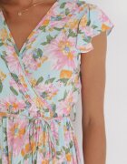rosa Rochie albastru deschis petrecută cu elastic în talie cu flori Pive
