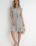 rosa Rochie Albastru-Galben cu curea Katista