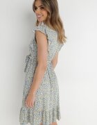 rosa Rochie Albastru-Galben cu curea Katista