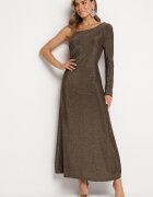 rosa Rochie Aurie Maxi cu croială asimetrică cu lănțișor Verdisa