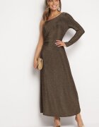 rosa Rochie Aurie Maxi cu croială asimetrică cu lănțișor Verdisa