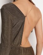 rosa Rochie Aurie Maxi cu croială asimetrică cu lănțișor Verdisa