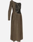 rosa Rochie Aurie Maxi cu croială asimetrică cu lănțișor Verdisa