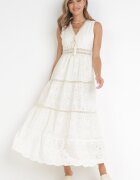 rosa Rochie bej brodată maxi Fizz