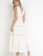 rosa Rochie bej brodată maxi Fizz
