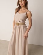 rosa Rochie Bej cu Curea Chrysaleia