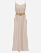 rosa Rochie Bej cu Curea Chrysaleia