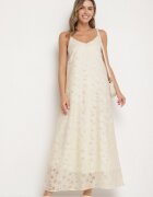 rosa Rochie Bej cu Viscoză Croială trapezoidală cu bretele Silarelle