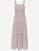 rosa Rochie bej deschisă evazată cu bretele florală Hasana