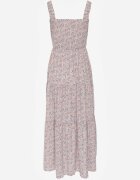 rosa Rochie bej deschisă evazată cu bretele florală Hasana