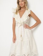 rosa Rochie Bej Evazată Midi Euphina