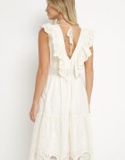 rosa Rochie Bej Evazată Midi Euphina