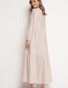 rosa Rochie Bej Fason cutie Maxi Decorată cu cusături și nasturi Kedora