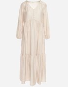 rosa Rochie Bej Fason cutie Maxi Decorată cu cusături și nasturi Kedora
