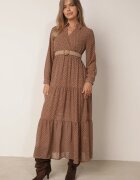 rosa Rochie bej închis Cu curea Deinene