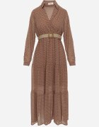 rosa Rochie bej închis Cu curea Deinene
