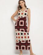 rosa Rochie Bej-Maro de Bumbac Croșetată Croi mulat Atarina