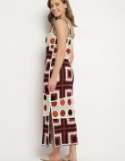 rosa Rochie Bej-Maro de Bumbac Croșetată Croi mulat Atarina