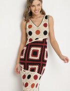 rosa Rochie Bej-Maro de Bumbac Croșetată Croi mulat Atarina