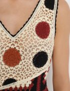 rosa Rochie Bej-Maro de Bumbac Croșetată Croi mulat Atarina