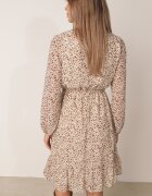 rosa Rochie Bej Midi cu elastic în talie și decolteu petrecut Zephone