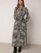rosa Rochie Bej-Negru Evazată cu cordon Gylten