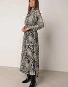 rosa Rochie Bej-Negru Evazată cu cordon Gylten